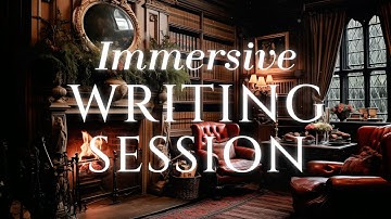 writing in a cozy old library during an autumn thunderstorm ✍🏼 ✨ (ambience + music)