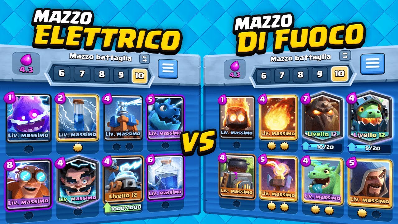 Deck di FUOCO vs Deck ELETTRICO! Chi è più Forte? Clash Royale ITA