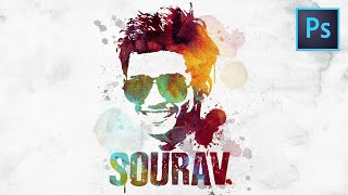 Photoshop Portrait Brush Effects Tutorial | Abstract colorful art | Threshold Photo Editing screenshot 3