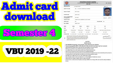 Admit Card Semester 4 vbu // semester 4 ka admit card kaise download kare// download admit Card