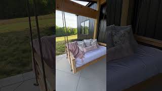 Diy porch swing bed from scrap wood #barndominium #metalhomes #porch