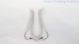 how to draw a female nose step by step