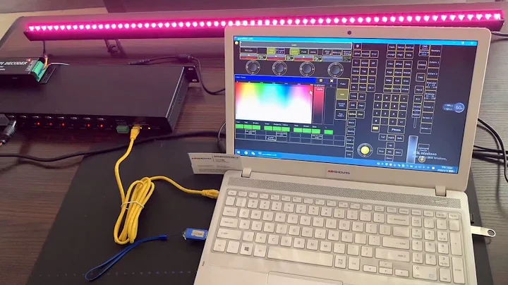 Aoshowled GrandMA2 onPC~Artnet DMX box~ DMX-SPI decoder~SPI WS2812B Pixel RGB Rigid LED Bar StageLED