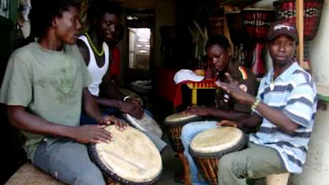 African drumming in Accra Ghana at the Cultural arts center