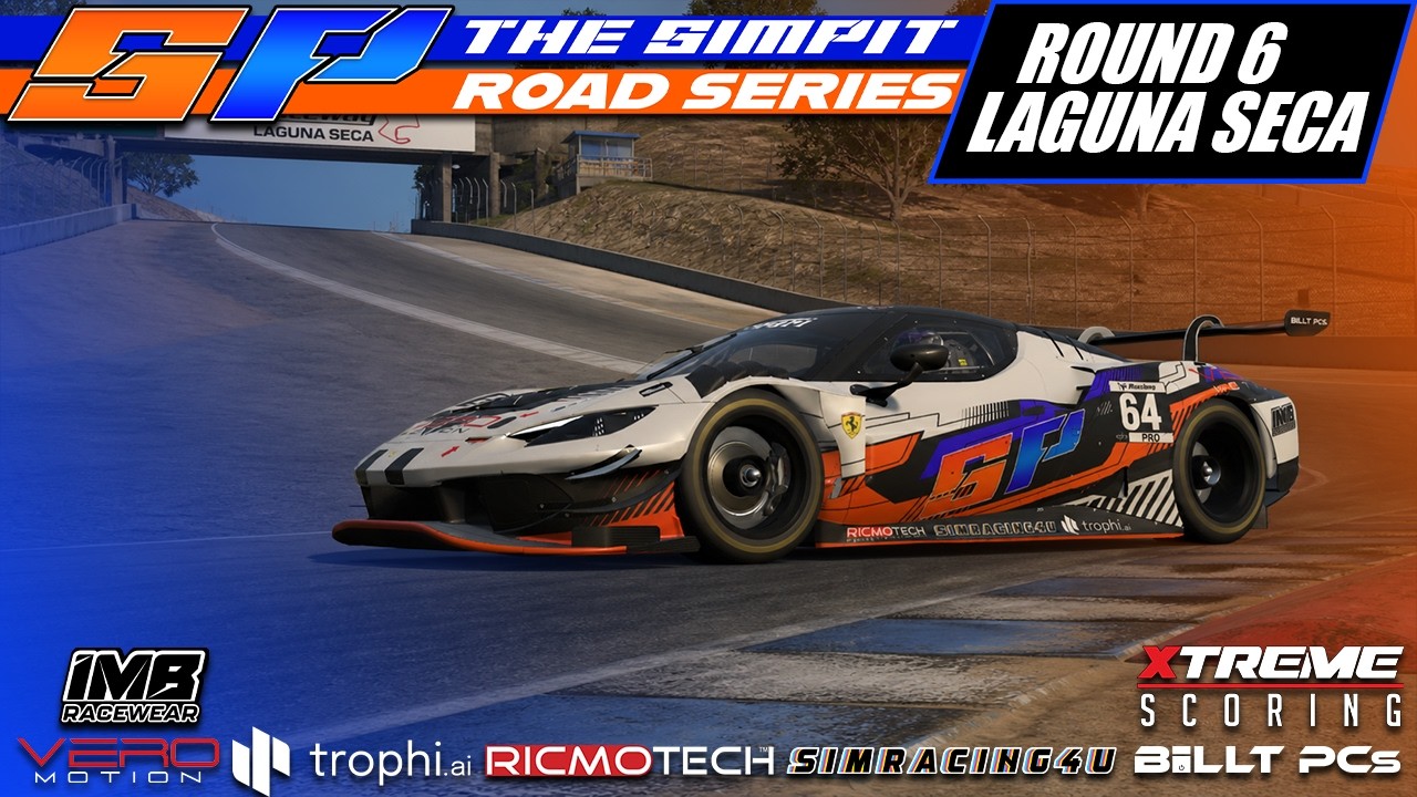 LIVE: Simpit Road Racing League Round 6 | GT3 at Laguna Seca