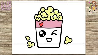 How To Draw A Cute Popcorn Box Easy For Kids Como Desenhar Pipoca Fácil