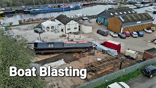 SandBlasting narrow boat for over plating