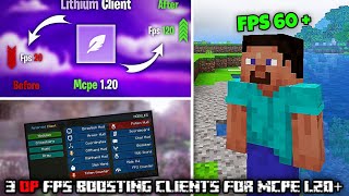 Top 3 FPS Boosting Clients for MCPE (1.20+) || lag fixing clients || 60+ fps boost || SKINNY OP