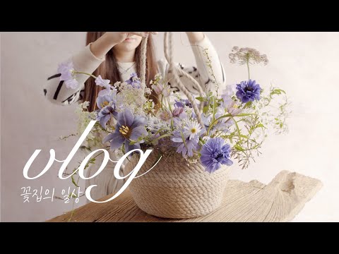 flower shop vlog | #3 꽃집의 일상, 백송이 꽃다발,수업,식물 식재하기