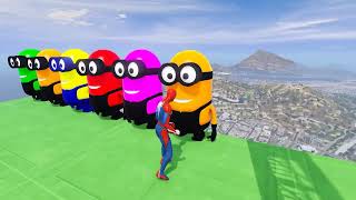 Gta 5 Epic Ragdolls Red Spiderman Vs Red Minion Vs Green Minion (Euphoria Physics/Funny Fails)