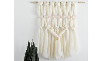 Gorgeous DIY Copper Wool Roving Macrame Wall Hanging