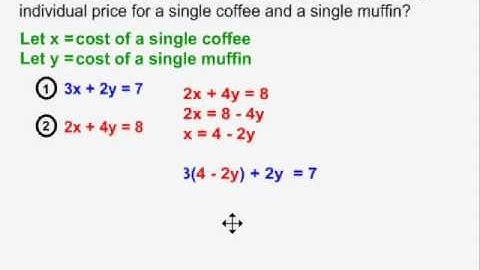 Word Problems With 2 Unknowns - Example 1