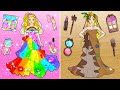 DIY Paper Doll | From Nerd Barbie To Beauty Bride Girl! Rapunzel Extreme Makeover | Dolls Beauty