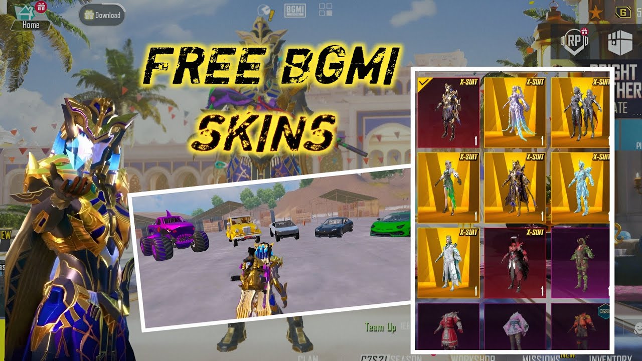 Bgmi free skins 100% real complete 50 likes and join telegram 