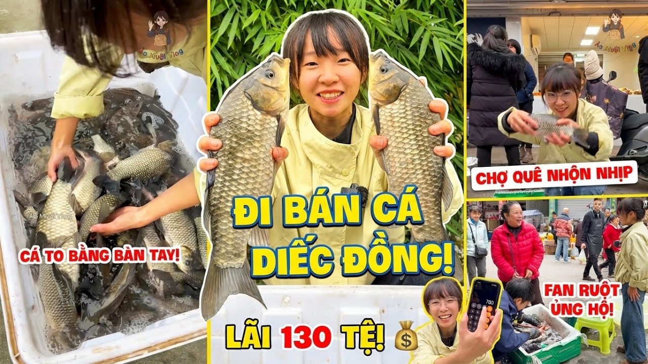 Đi Bán Cá Diếc: Chi Hơn 650 Tệ Ôm Hàng Từ Ao Ra Chợ, Kết Quả Doanh Thu Bất Ngờ!