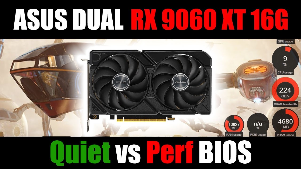 Asus DUAL RX 9060 XT 16G | Quiet vs Perf BIOS - YouTube