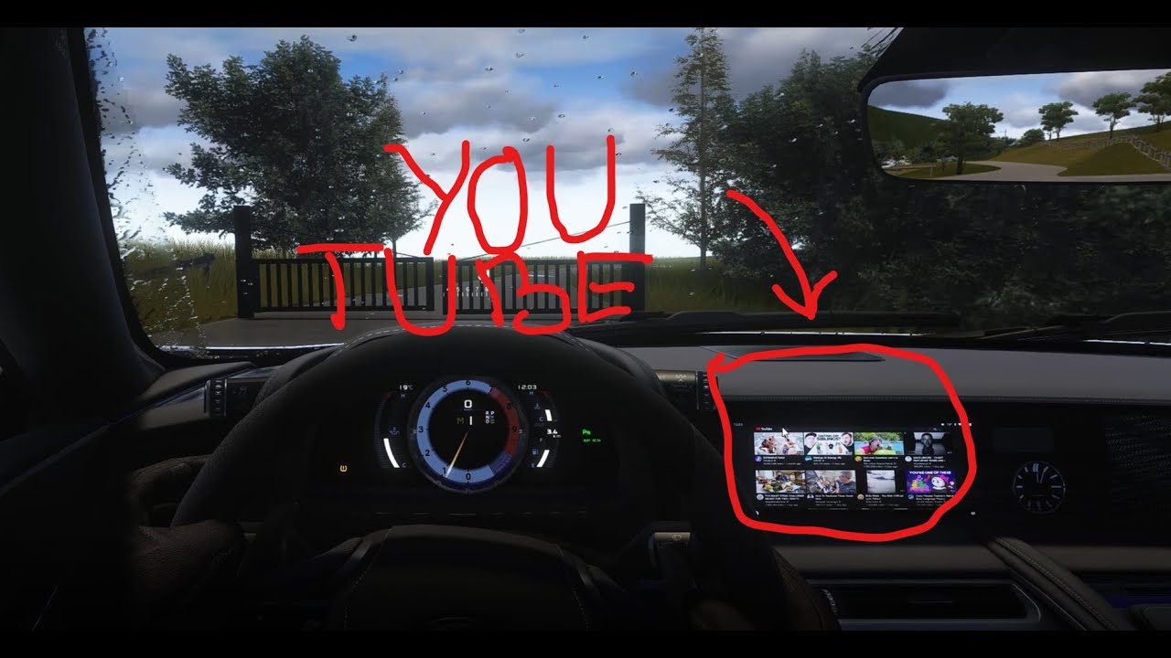 Watching YouTube videos in my car in Assetto corsa Photo realistic