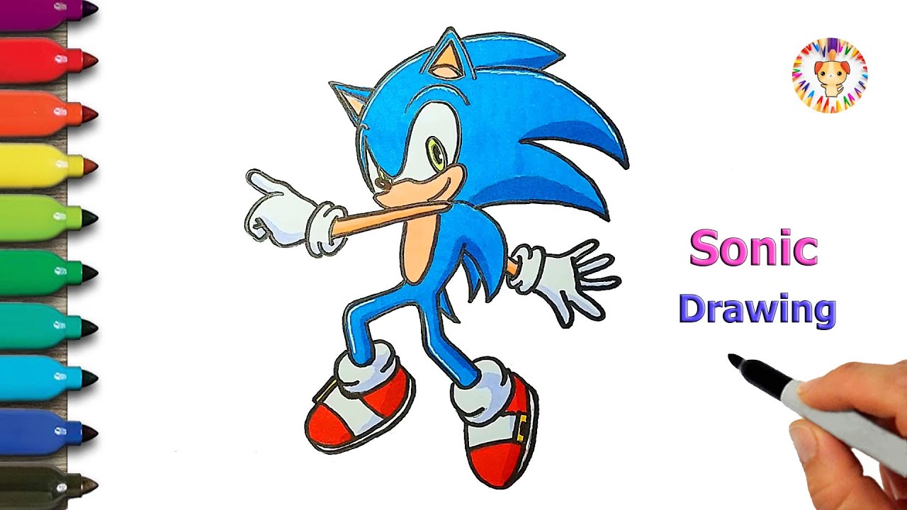 How to draw Sonic 💙 Sonic the Hedgehog drawing easy step by step - YouTube