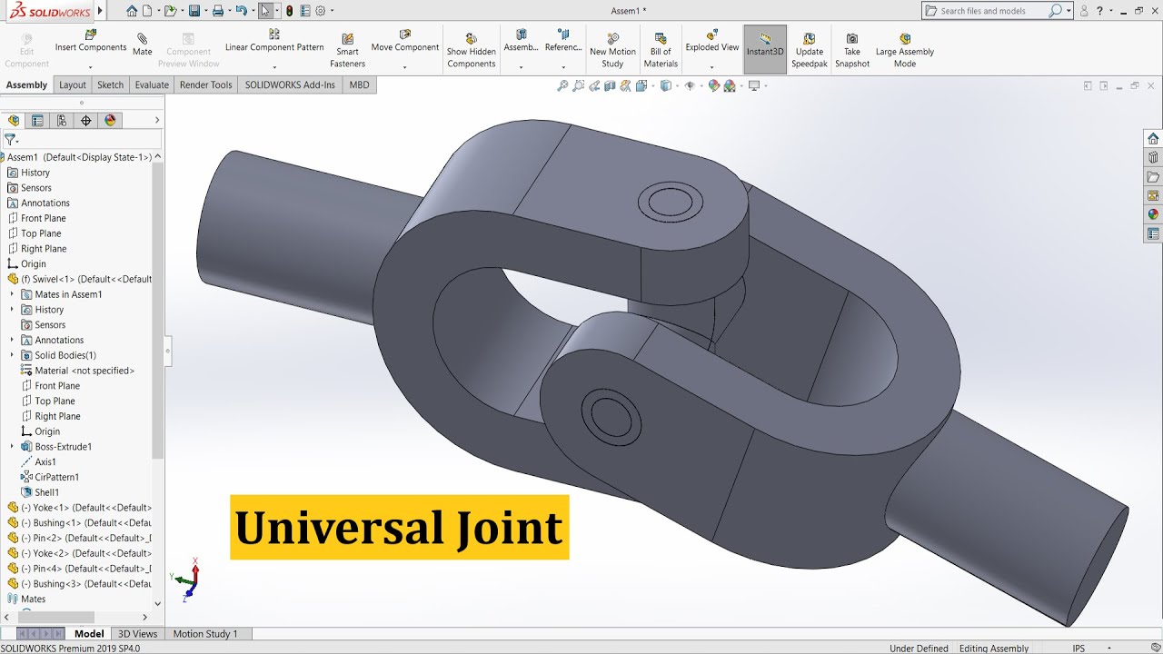 universal joint solidworks model download