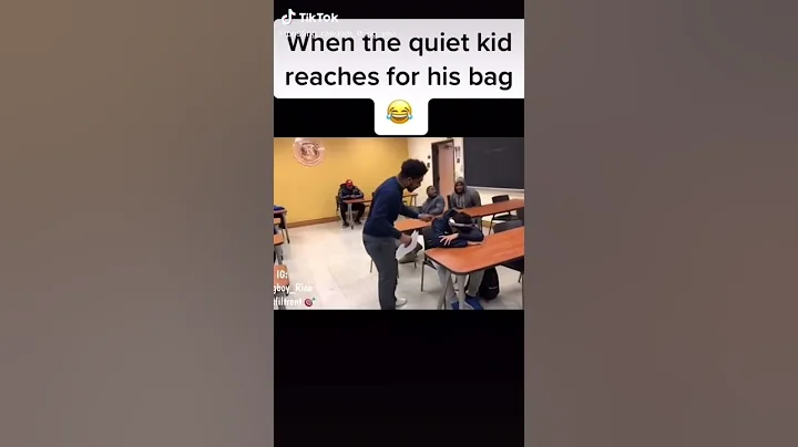 When the quiet kid reaches his bag