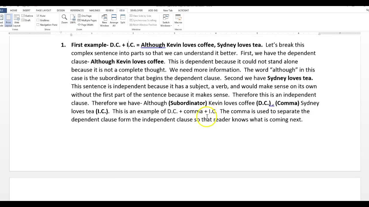 Sentence Types and Run-ons and Comma Splices