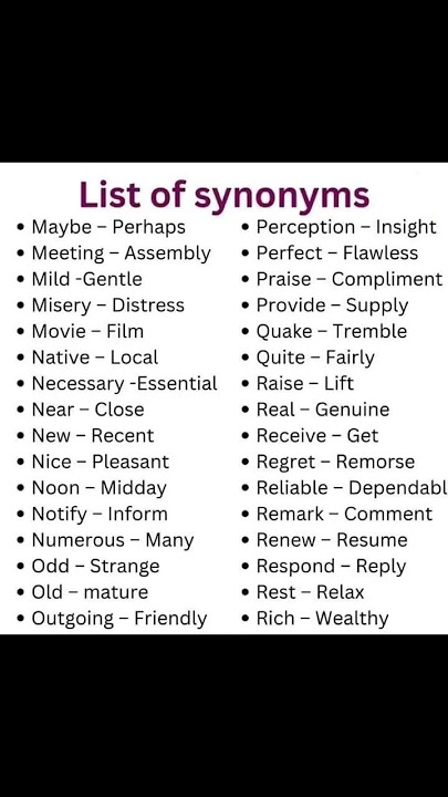 20 Synonyms words in English | What is Synonyms of | Common Synonym Words | Useful Synonyms Words