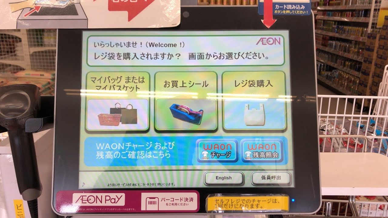 【山梨県 甲府市】ザ・ビッグ甲府長松寺店 セルフレジ（WAONポイント ＆ 現金で支払い）