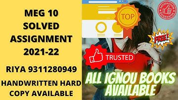 MEG 10 SOLVED ASSIGNMENT 2021-22