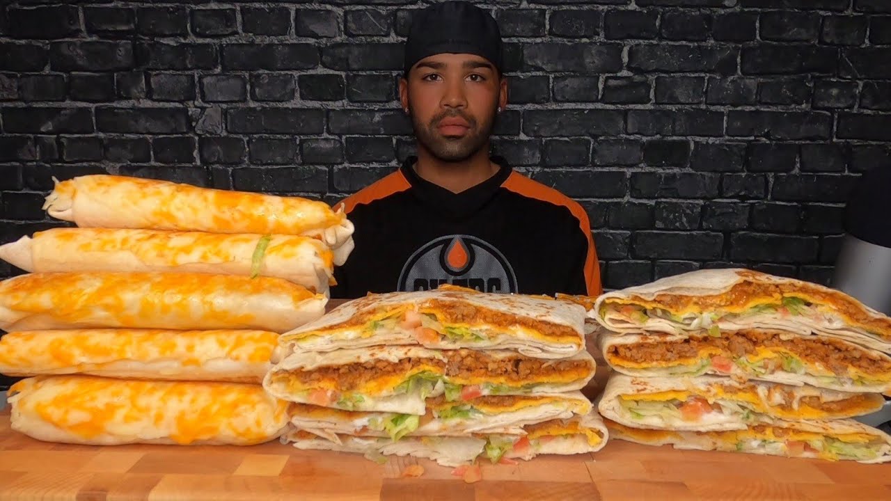 (ASMR NO TALKING) TACO BELL GRILLED CHEESY BURRITOS & CRUNCHWRAP SUPREME MUKBANG
