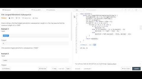 516. Longest Palindromic Subsequence LeetCode