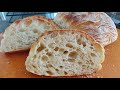 【SUB】免揉大气孔面包 意大利风味 手法特别 一看就会Easy way to make no-knead ciabatta bread at home