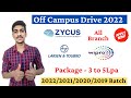 Wipro Recruitment 2022 | Zycus Off Campus Drive 2022 | L&T Freshers Hiring 2022 | Any Graduate