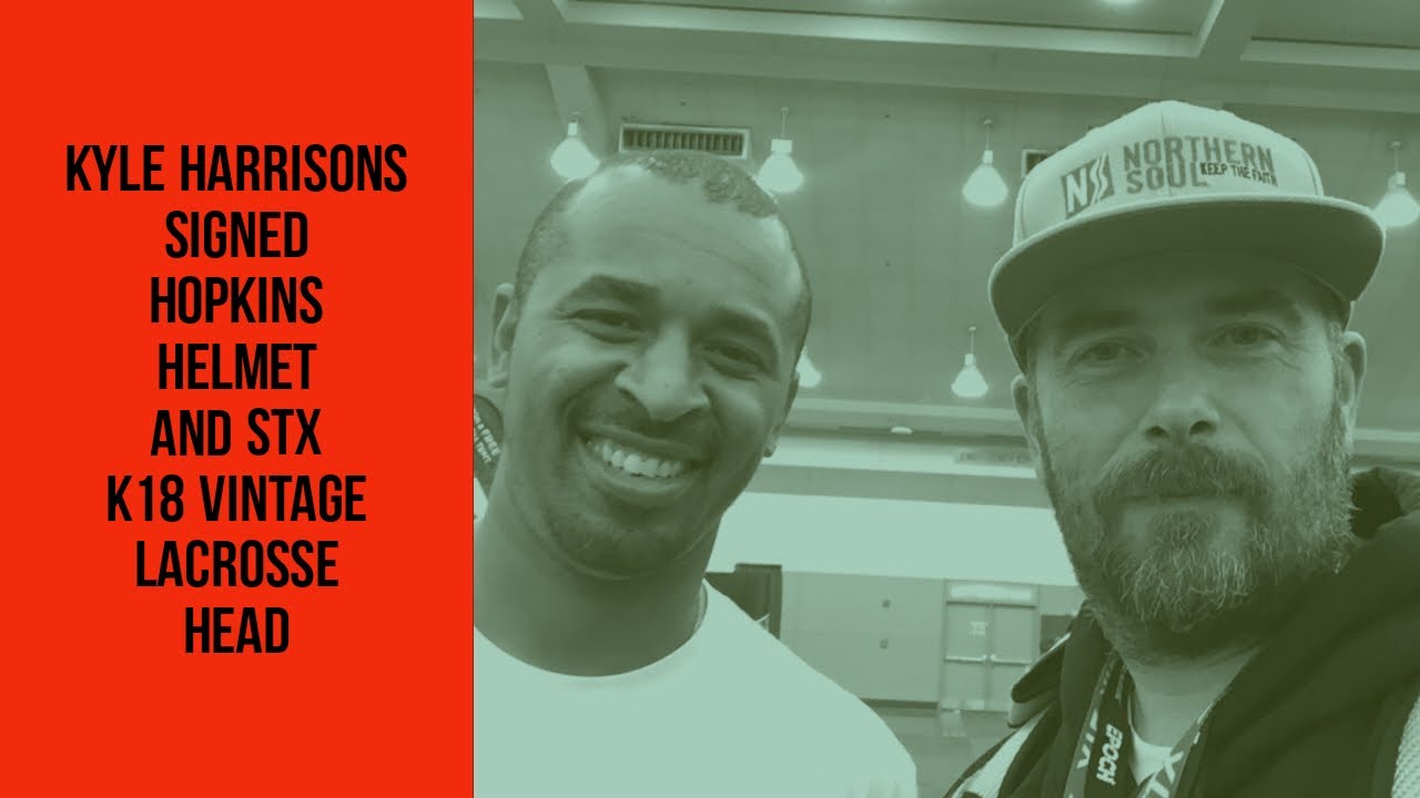 Kyle Harrison’s Signed Hopkins Helmet and STX K18 Vintage Lacrosse Head