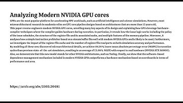 Analyzing Modern NVIDIA GPU cores