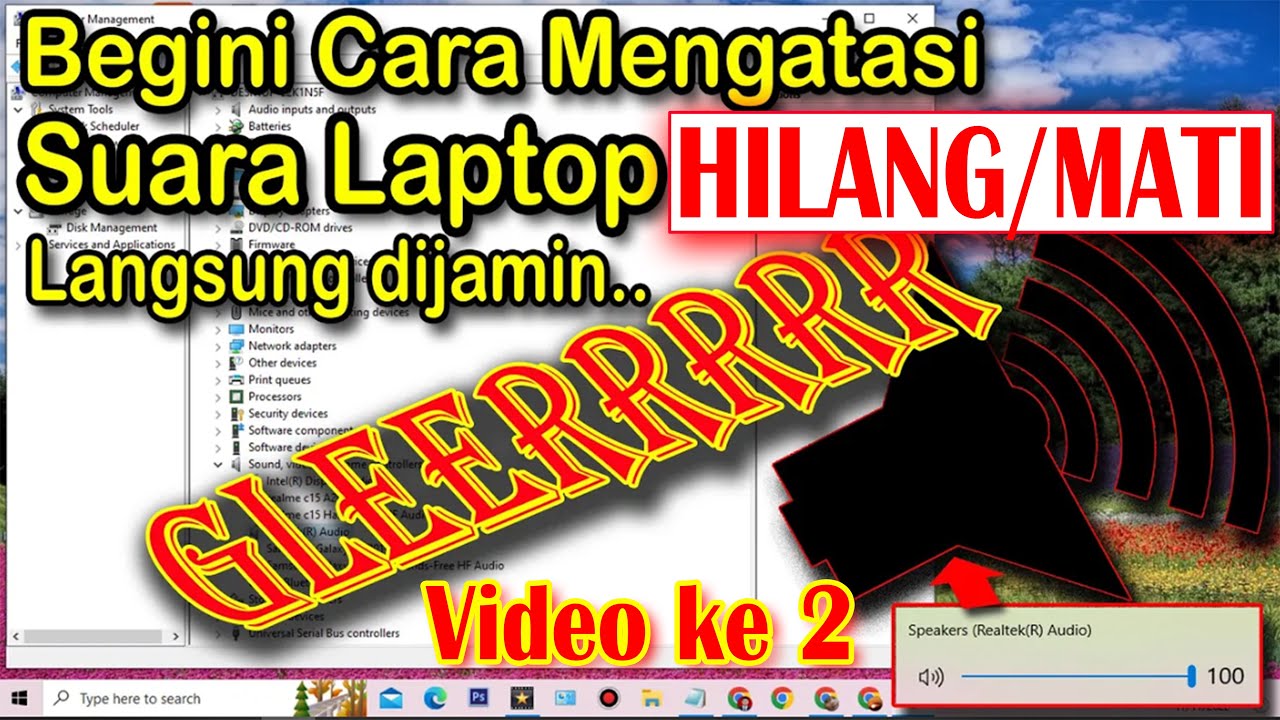 Cara Mengatasi Suara Audio Speaker Laptop atau PC Hilang atau Mati Total
