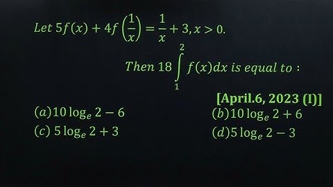 IIT JEE Main PYQ Definite Integration 6 April 2023 shift 1