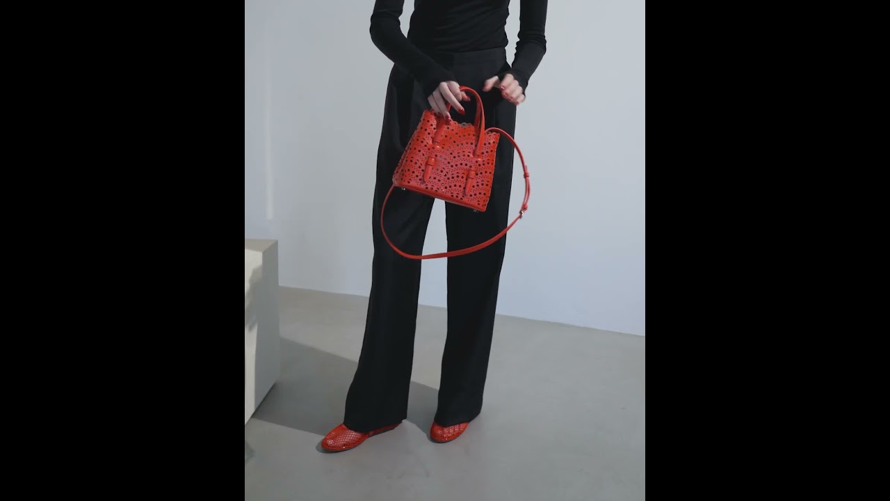 Alaïa | Mina 20 vienne vague red leather tote bag | Savannahs