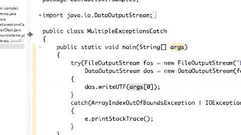 Java 7 Multiple Types Catch Statement