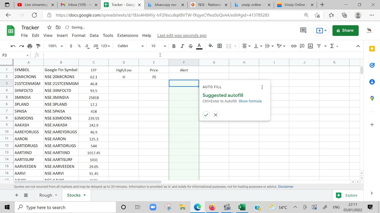 Create Swing Trading Tracker | NSE | Google Finance | Marketriti