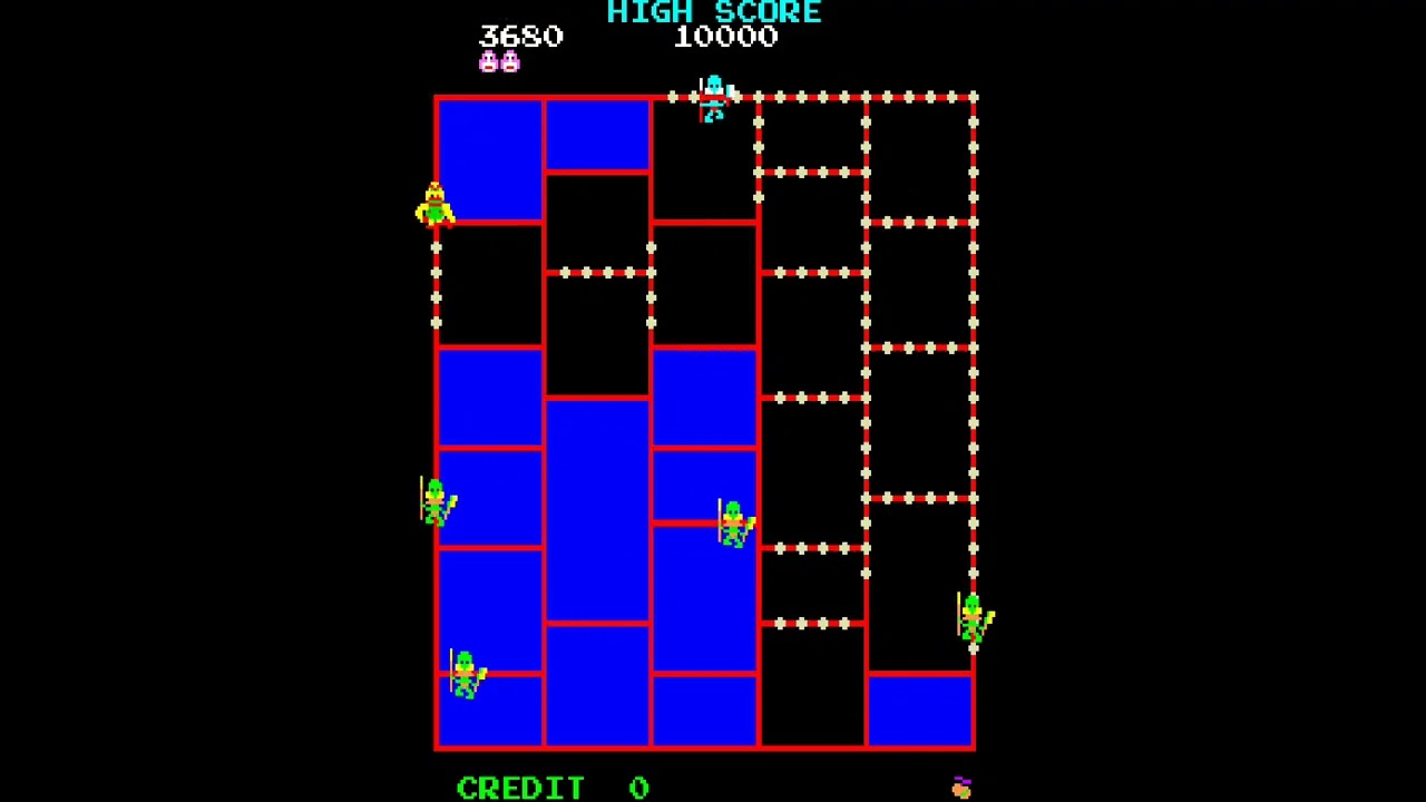 Amidar, arcade version by Konami 1982 #retrogaming