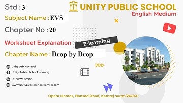 Std-3, Sub-EVS, Ch-20 Drop by Drop, Worksheet Explanation