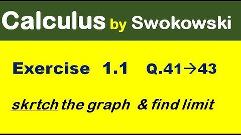 Calculus by Swokowski Exercise 1.1 Q 41, 42, 43. sketch the graph & find limit for BSc BS Math.