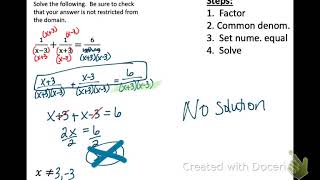 Alg 2 Concept 34 Solving Rational Equations