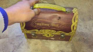 Vintage old 1961 Treasure Chest dome metal lunchbox NO thermos Aladdin I sell stuff on ebay. http://www.ebay.com/usr/buysfromthebasement.