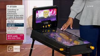 Standing or Tabletop Electronic Pinball Game w/ Lights & Sounds on QVC screenshot 4