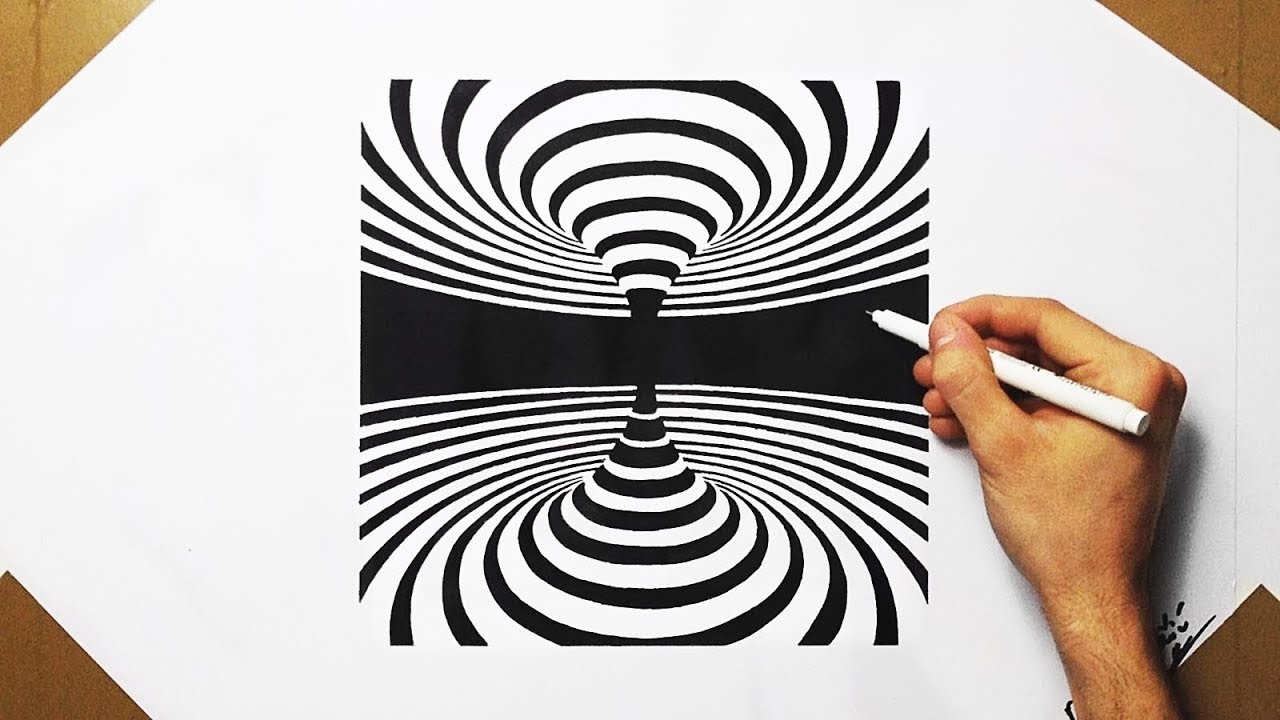 Satisfying Video 3D Optical Illusion Drawing Spiral Energy Teleport ...