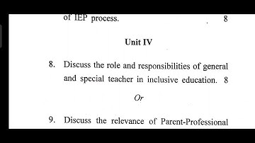 Creating an Inclusive School: B.Ed 2nd Year Question paper:CDLU SIRSA