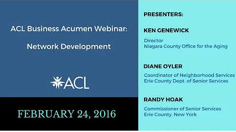 ACL Business Acumen Webinar: Network Development