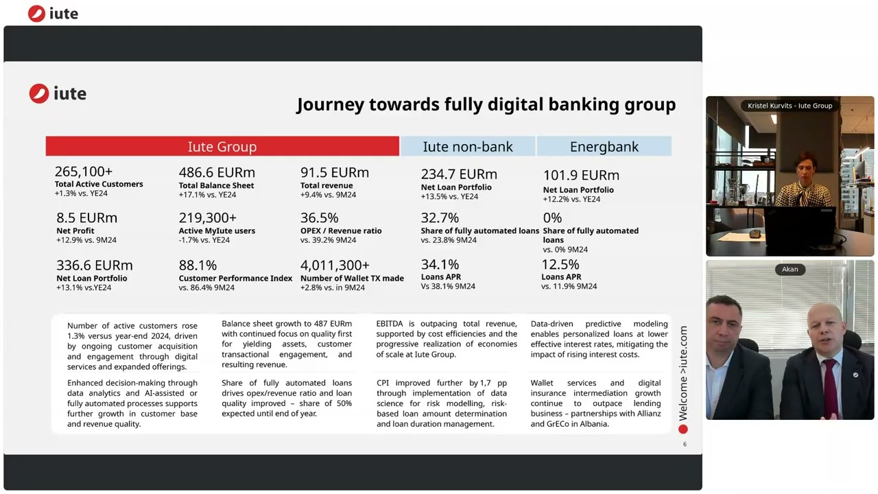 Iute Group investor call: business results for 9 months/2025