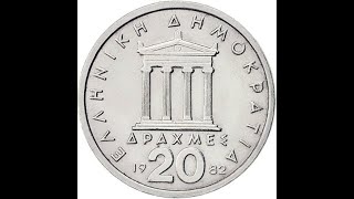 Greece 20 Drachmas, 1982Coin Coins Money